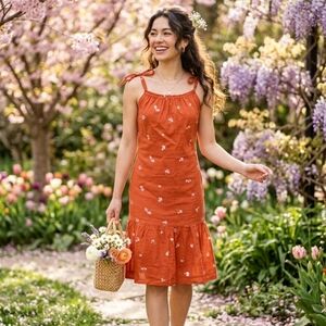 NWOT Hatch orange floral boho maternity dress 1/S